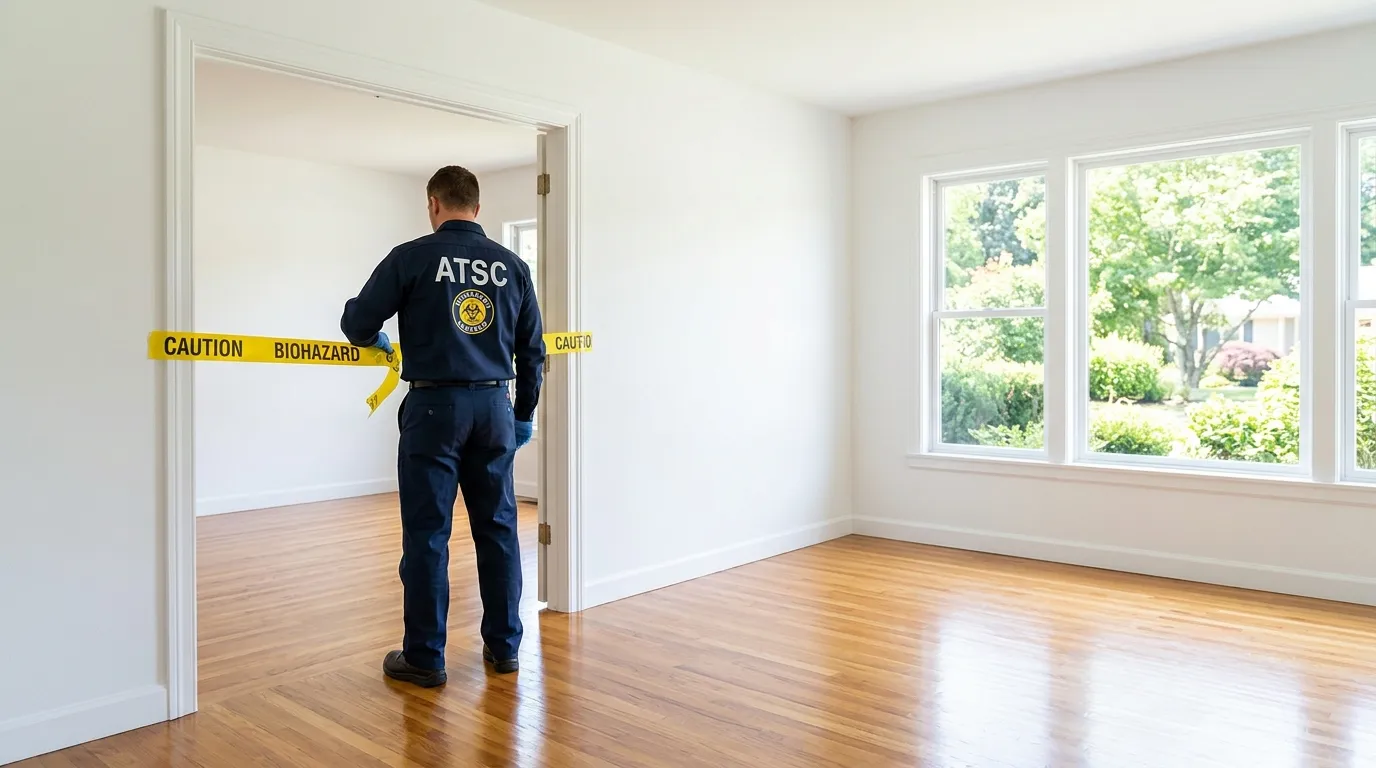 Certified biohazard cleanup crew performing Trauma Scene Cleanup in Waynesville